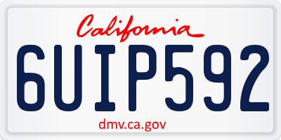 CA license plate 6UIP592