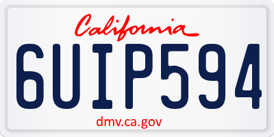 CA license plate 6UIP594