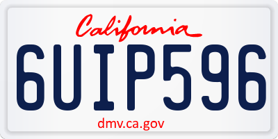 CA license plate 6UIP596