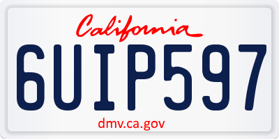 CA license plate 6UIP597