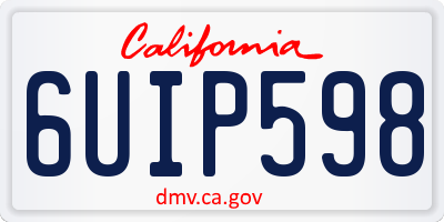 CA license plate 6UIP598