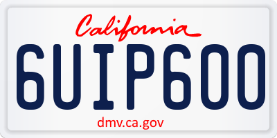 CA license plate 6UIP600