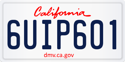 CA license plate 6UIP601