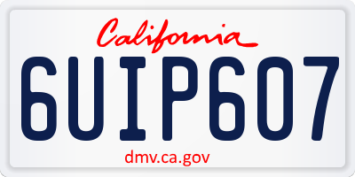 CA license plate 6UIP607
