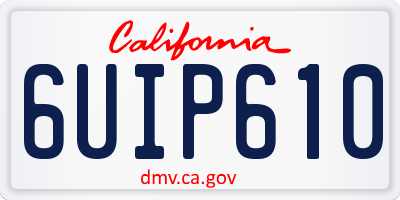 CA license plate 6UIP610