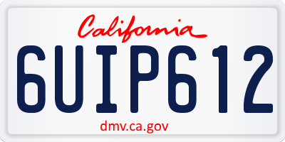 CA license plate 6UIP612
