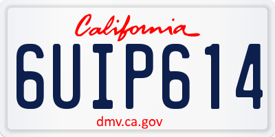 CA license plate 6UIP614