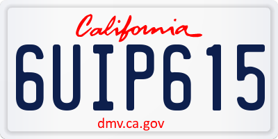 CA license plate 6UIP615