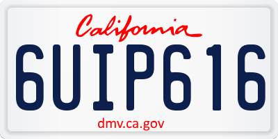 CA license plate 6UIP616
