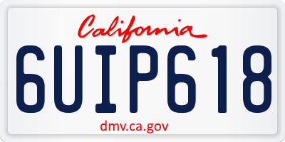 CA license plate 6UIP618