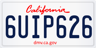 CA license plate 6UIP626