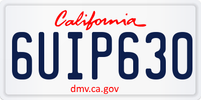 CA license plate 6UIP630