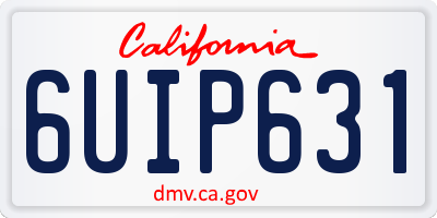 CA license plate 6UIP631