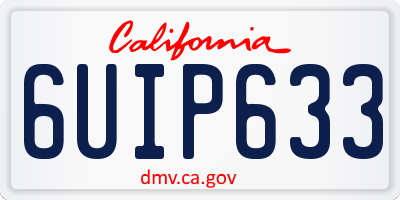 CA license plate 6UIP633