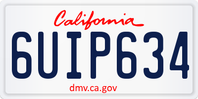 CA license plate 6UIP634