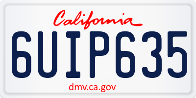 CA license plate 6UIP635