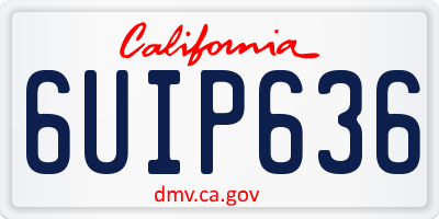 CA license plate 6UIP636