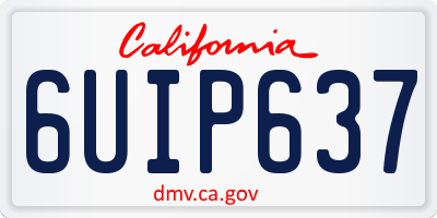 CA license plate 6UIP637