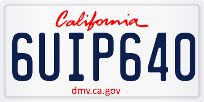 CA license plate 6UIP640