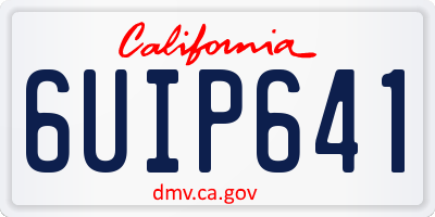 CA license plate 6UIP641