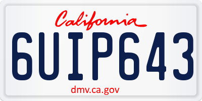 CA license plate 6UIP643