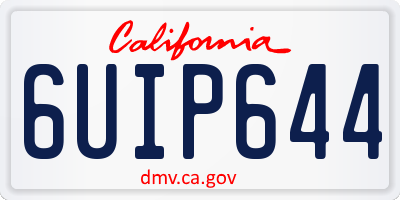 CA license plate 6UIP644