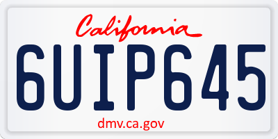 CA license plate 6UIP645