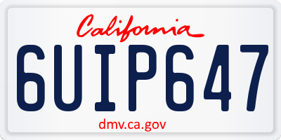 CA license plate 6UIP647