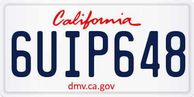 CA license plate 6UIP648
