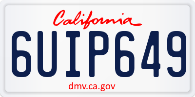 CA license plate 6UIP649