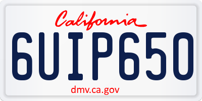 CA license plate 6UIP650
