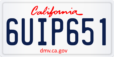 CA license plate 6UIP651