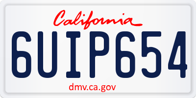 CA license plate 6UIP654