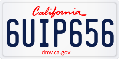 CA license plate 6UIP656