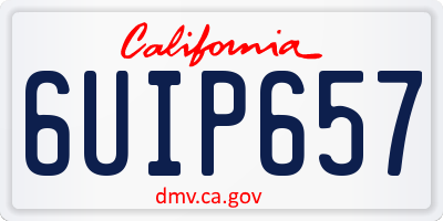 CA license plate 6UIP657