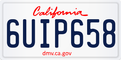 CA license plate 6UIP658