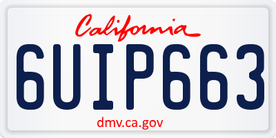 CA license plate 6UIP663