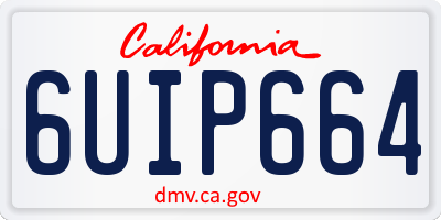 CA license plate 6UIP664