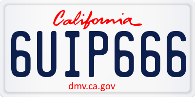 CA license plate 6UIP666