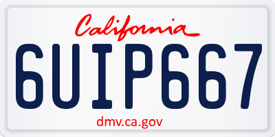 CA license plate 6UIP667