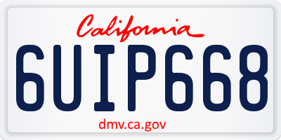 CA license plate 6UIP668