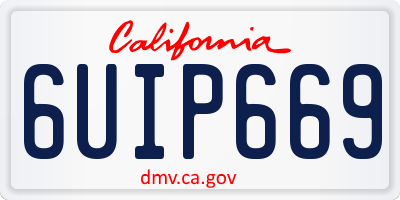 CA license plate 6UIP669