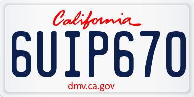 CA license plate 6UIP670