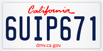CA license plate 6UIP671