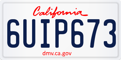 CA license plate 6UIP673