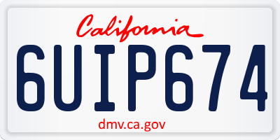 CA license plate 6UIP674