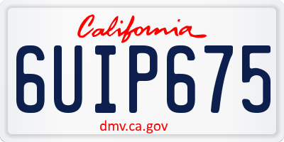 CA license plate 6UIP675