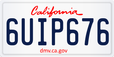CA license plate 6UIP676