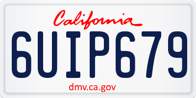 CA license plate 6UIP679