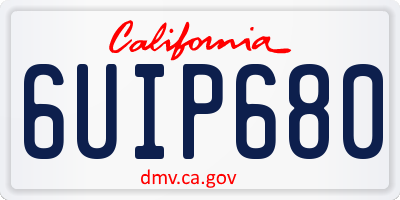 CA license plate 6UIP680